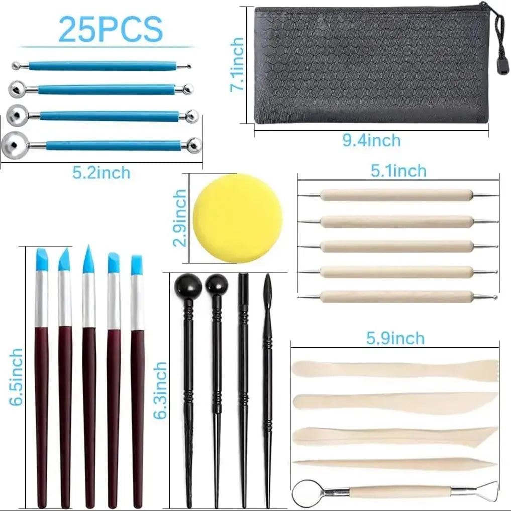 ClayKit Pottery & Clay Sculpting Tools Set – 5 to 61 Pieces with Carry Case