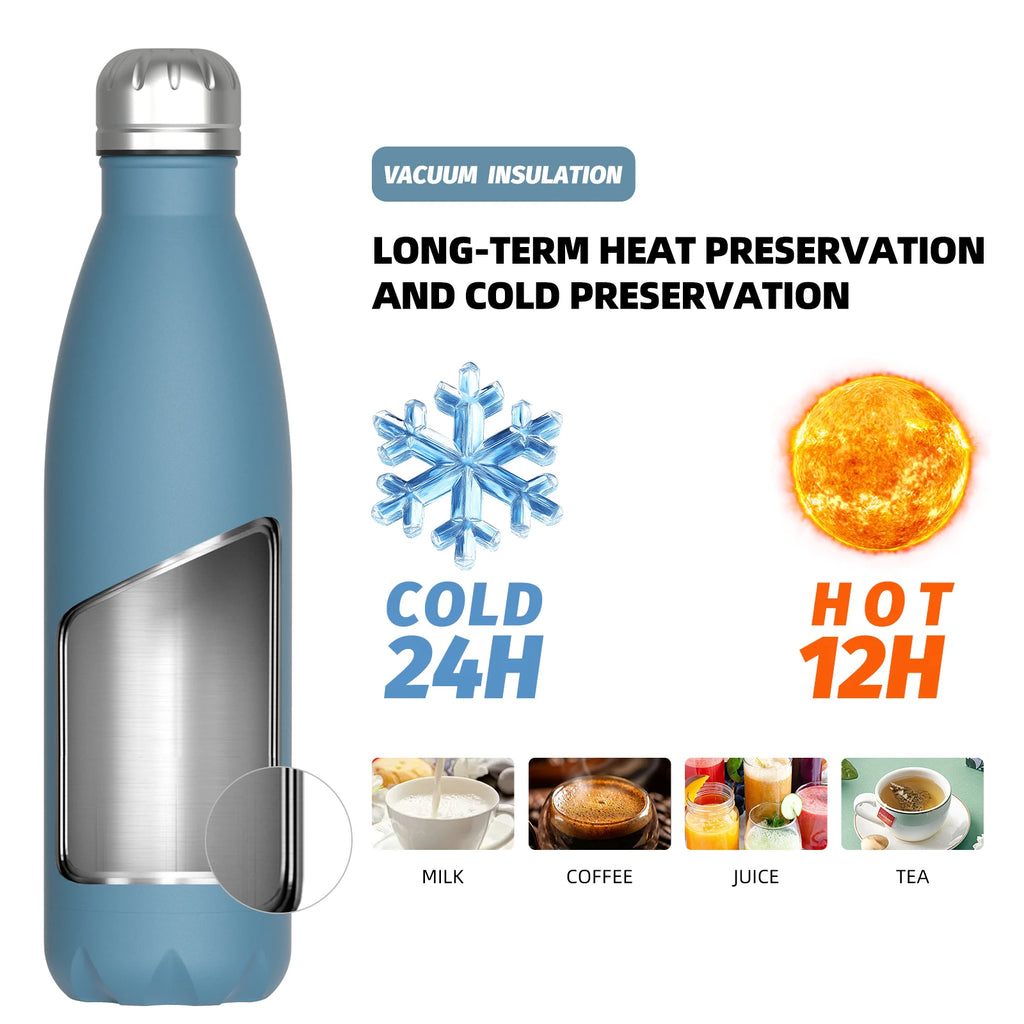 WATERSY 500ml Stainless Steel Vacuum Flask – Insulated Thermos for Coffee & Sport