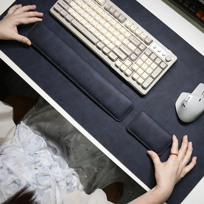 DeskCloud Pro 3-Piece – Waterproof PU Desk Mat + Mouse Pad + Wrist Rest Set
