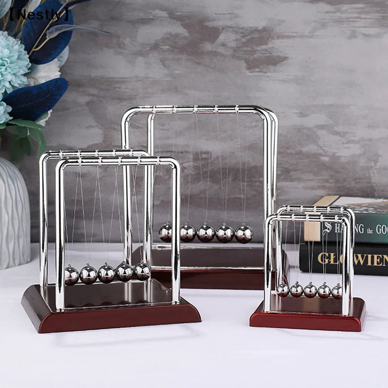 Metal Newton Pendulum Newton Cradle Balance Steel Balls Pendulum Ball Decor Home Decoration Physics Science Pendulum〔Nest〕