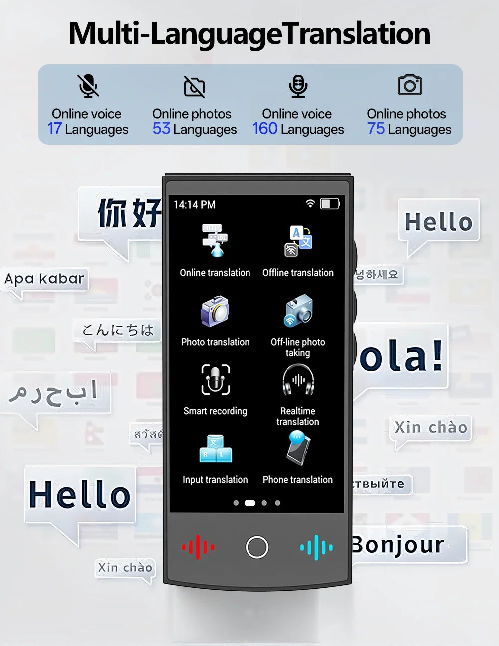 TravelTalk T26 AI Translator – 160 Languages, ChatGPT, Real-Time Business Translation