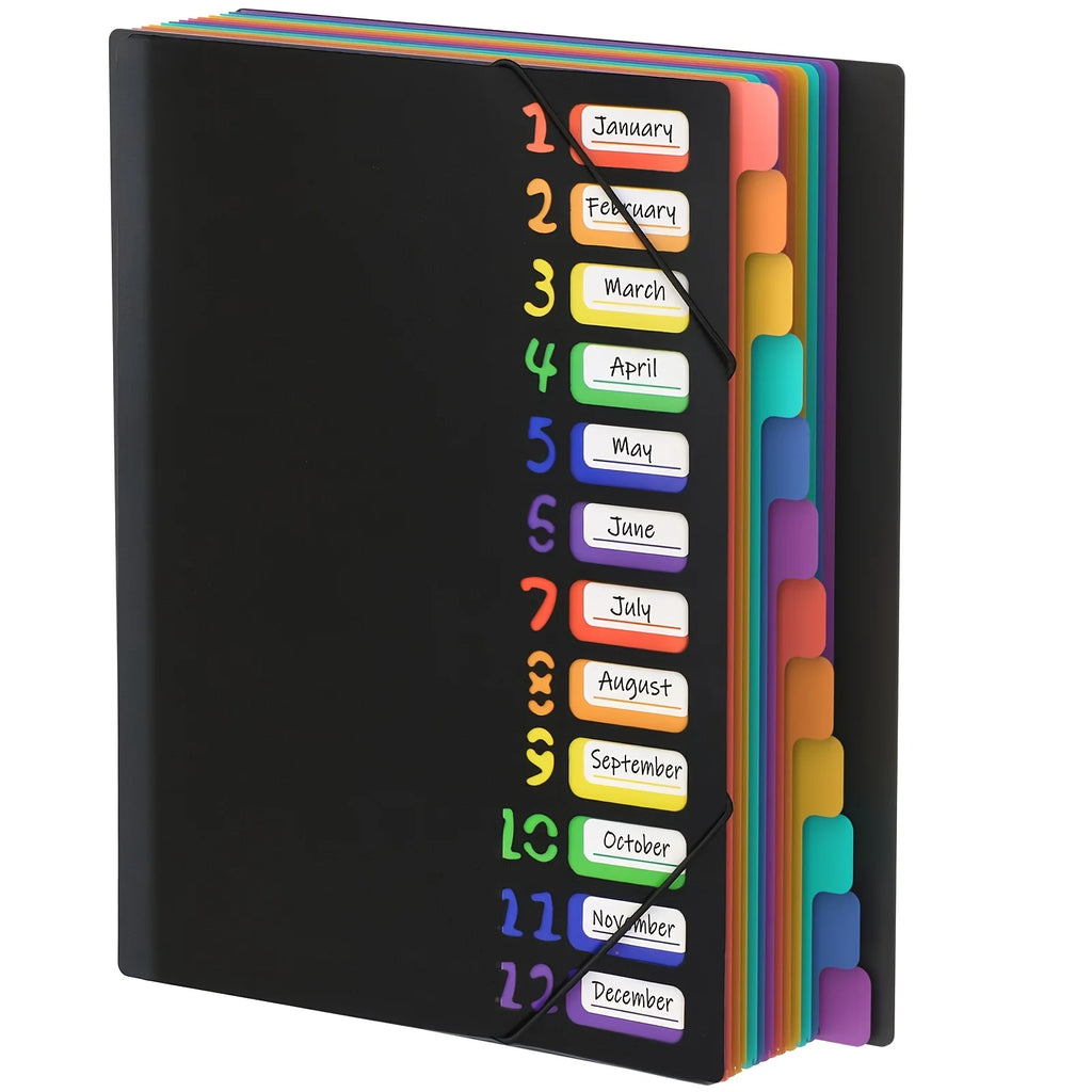 MonthlyFile A4 Colour-Coded Folder with Monthly Dividers – Document Organiser