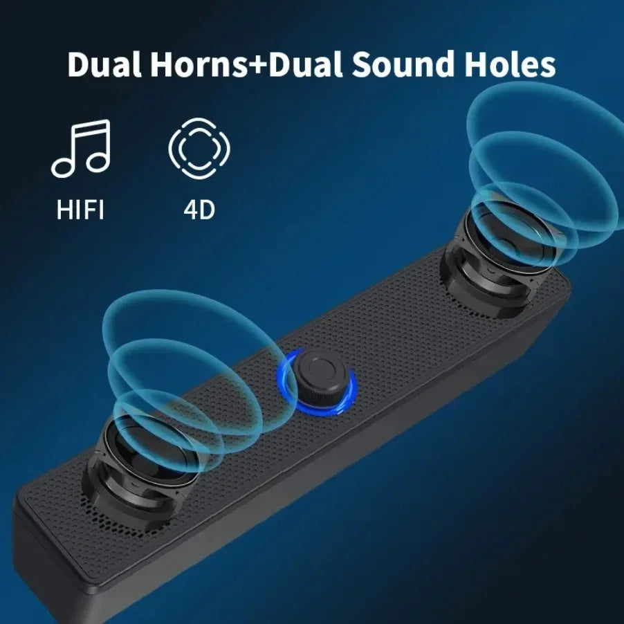 DeskBar USB Powered Soundbar – Bluetooth & Wired for TV, PC, Laptop & Gaming
