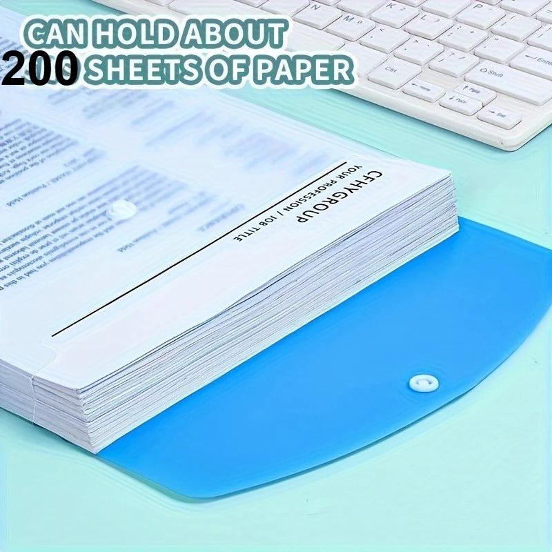 6/12pcs A4 Expanding File Folders with Push-Button 11-Ring Binder Pockets - PP Plastic Document Organizer with Locking Mechanism