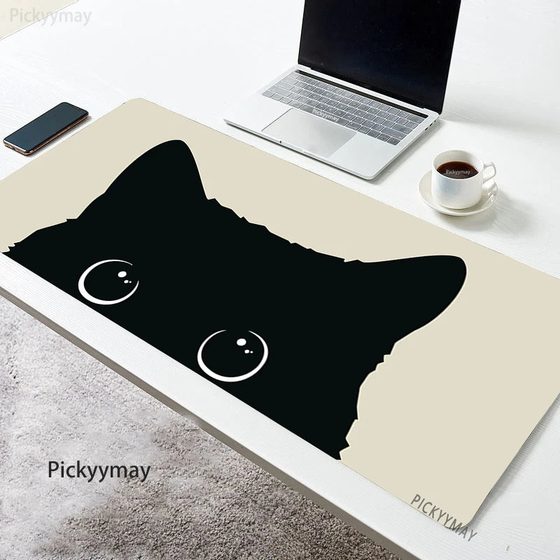 Kawaii Garden XL Desk Mat – Cute Plants & Cat Gaming Mouse Pad (900×400mm)