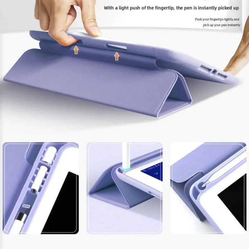 iPad Protective Case – Full-Cover Anti-Drop Silicone Shell with Pen Slot (9.7" & 11")