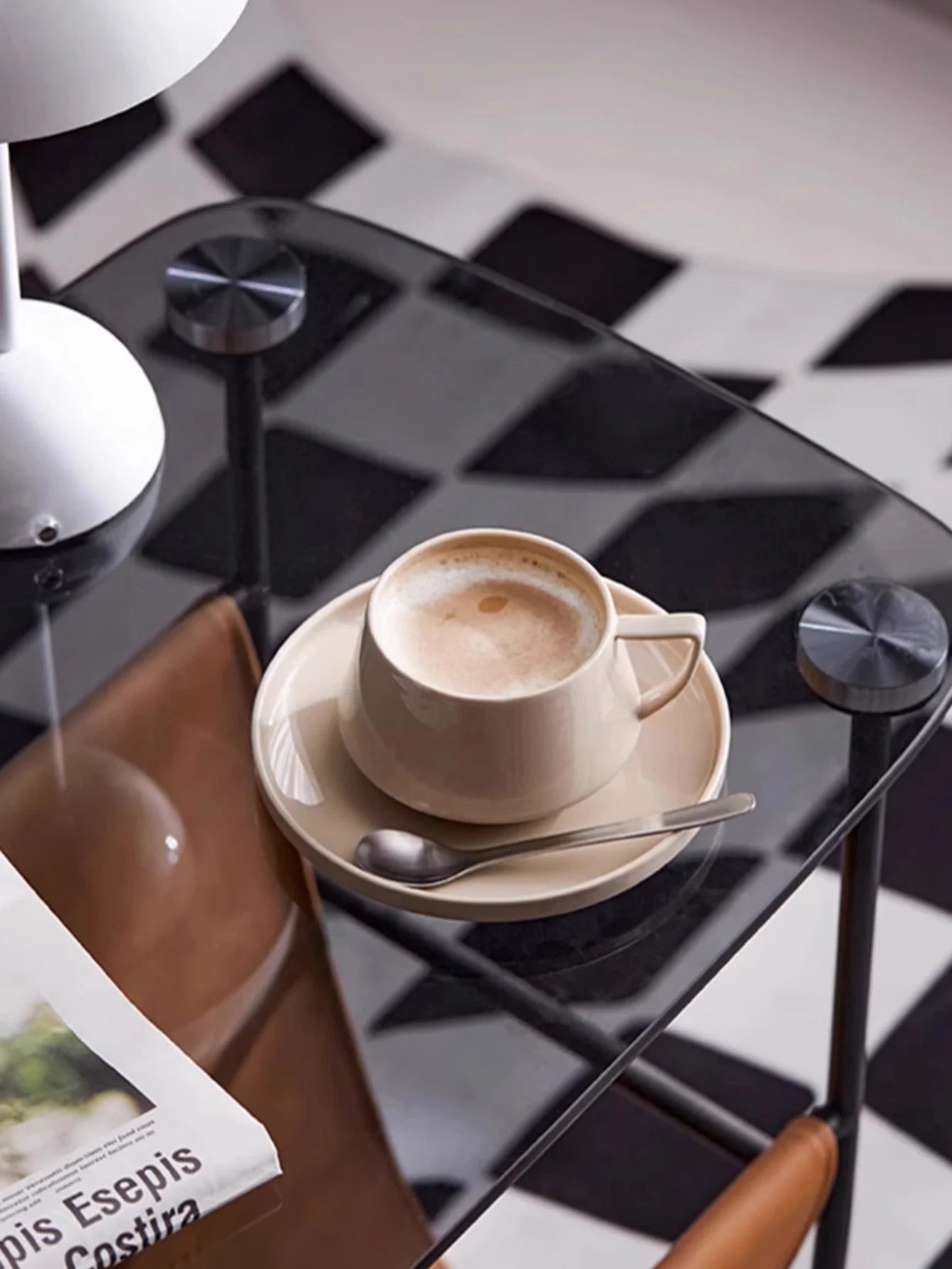 SaucerSip 320ml Ceramic Coffee Cup & Saucer – Elegant Office Tea Set