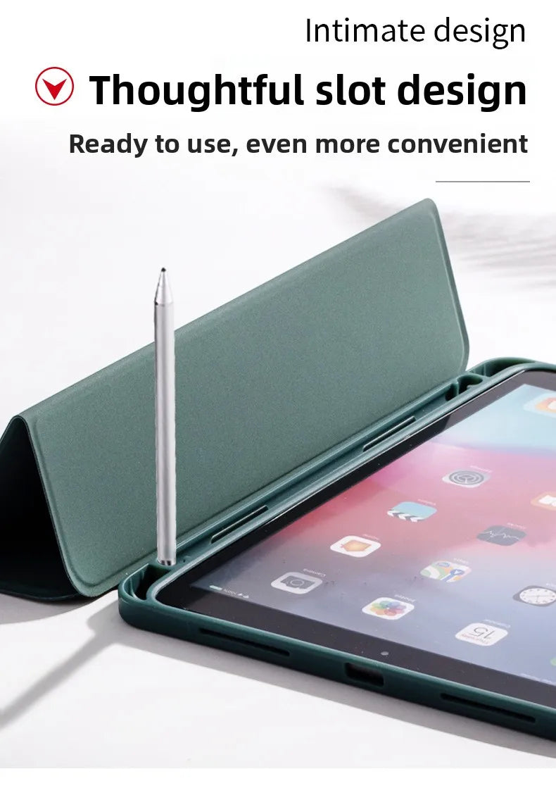 iPad Protective Case – Full-Cover Anti-Drop Silicone Shell with Pen Slot (9.7" & 11")