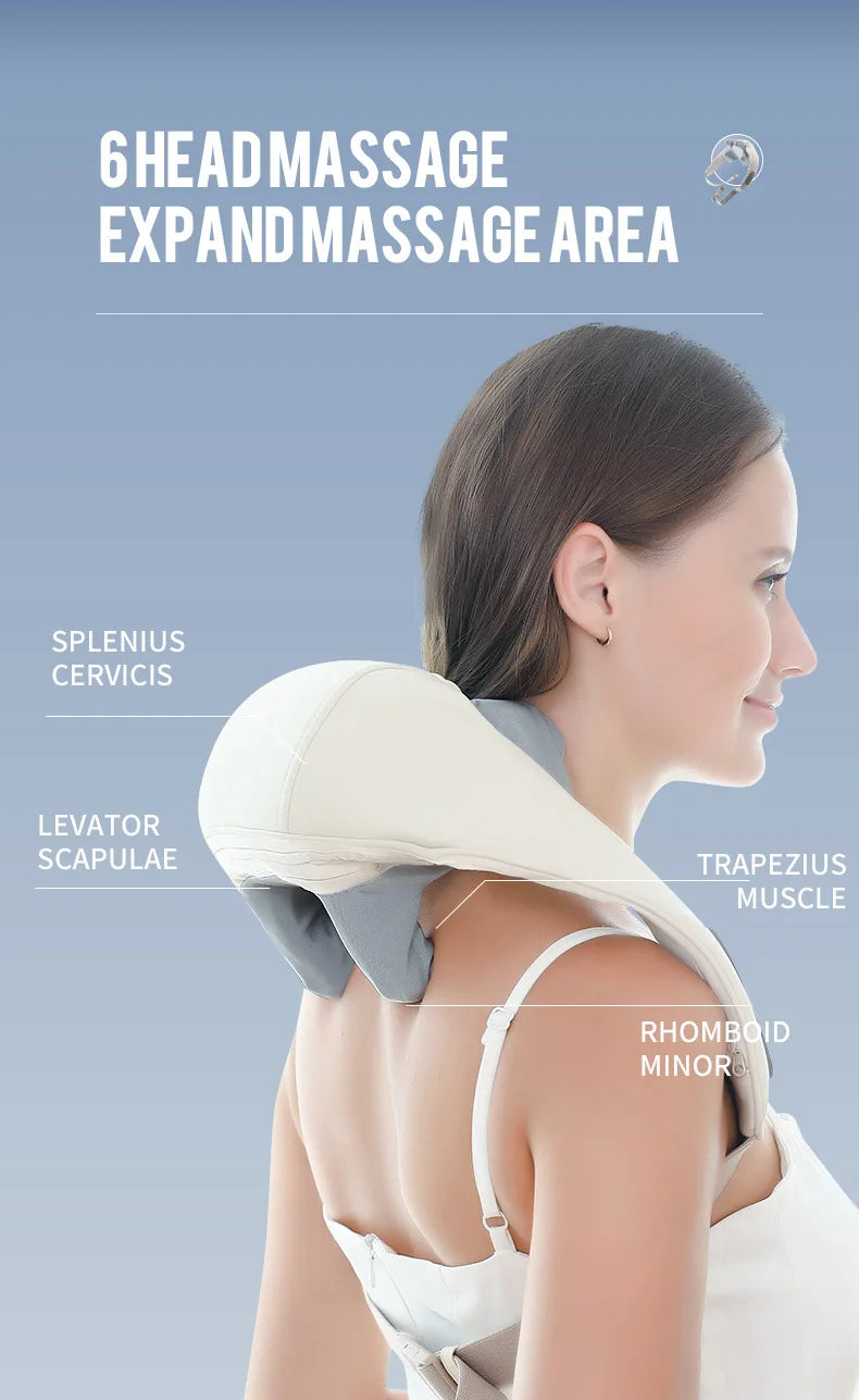 Foreverlily 26W Brushless Neck & Shoulder Kneading Massage Shawl – Wireless