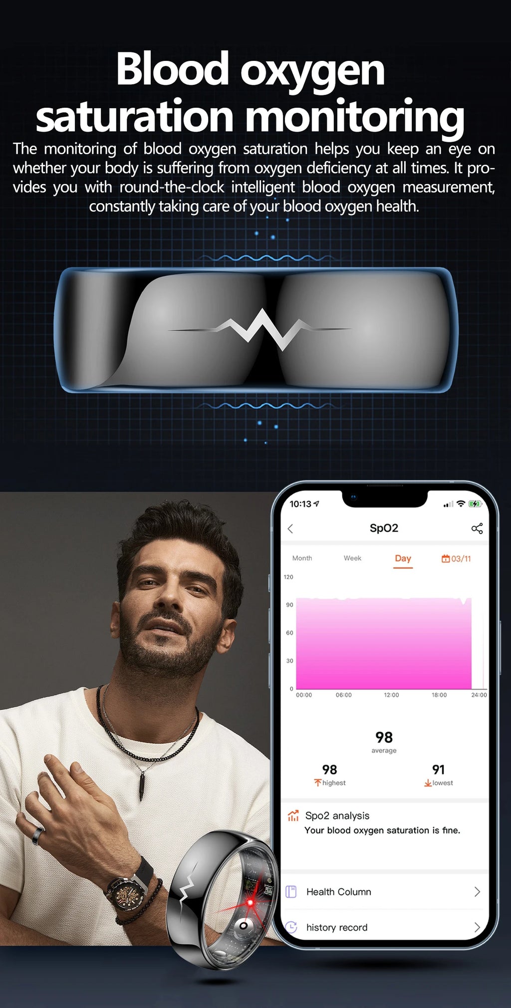 NOYAFA Smart Ring – Heart Rate, Blood Oxygen & Multi-Sport Health Monitor