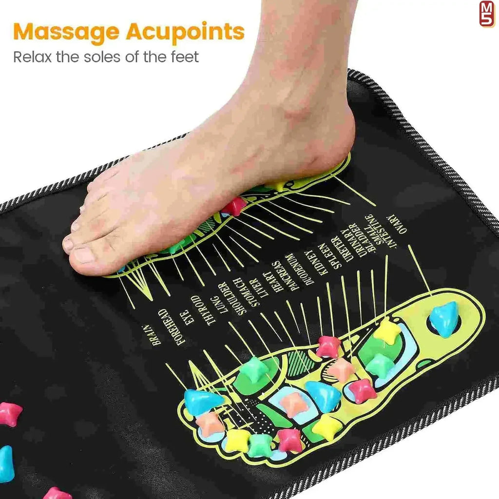 StoneStep Premium Foot Massage Pad – Finger Pressure Plate & Soft Stone Road