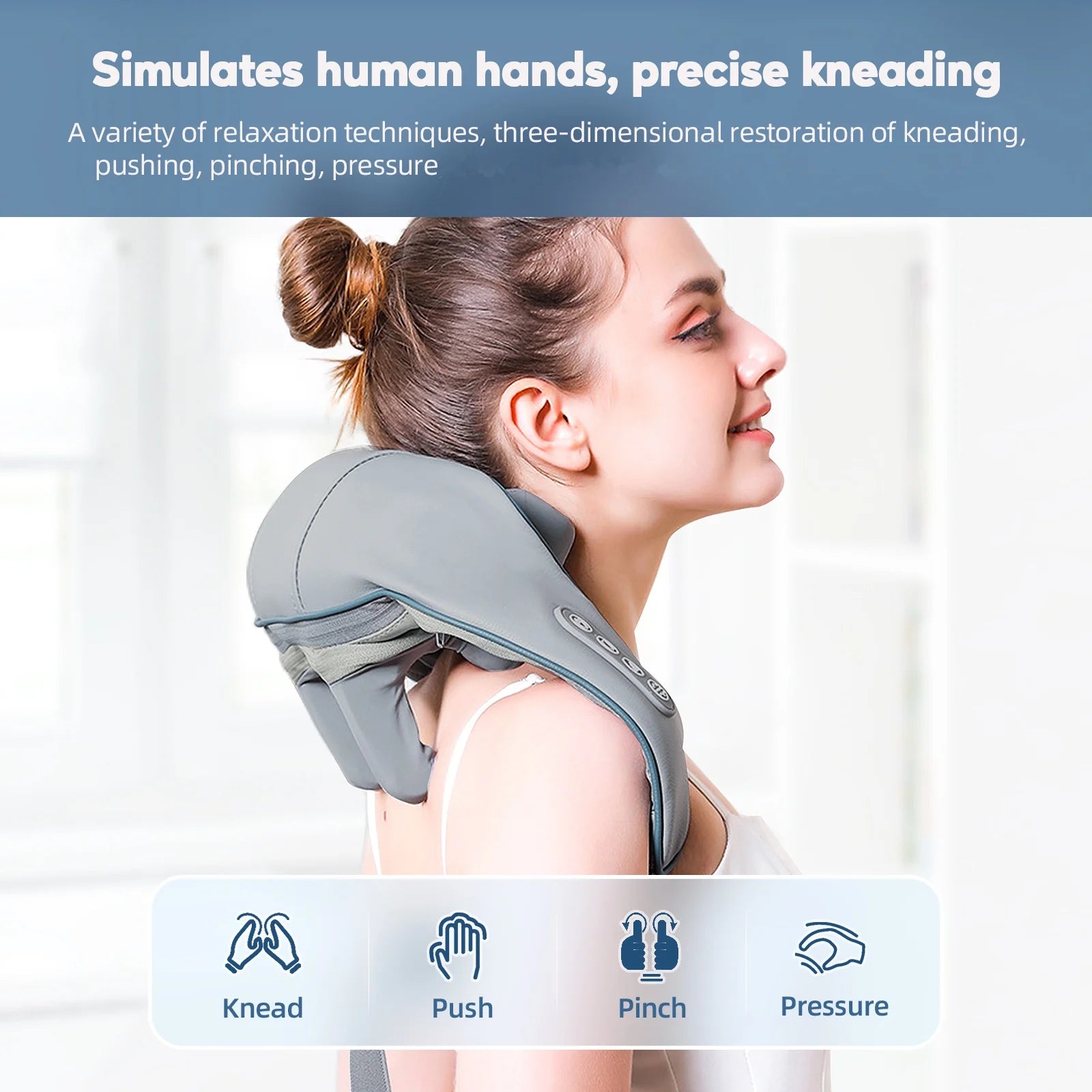 Foreverlily 26W Brushless Neck & Shoulder Kneading Massage Shawl – Wireless