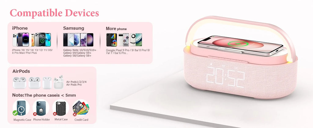 SoundCharge Bluetooth Speaker – Wireless Charger, FM Radio & Dimmable Light