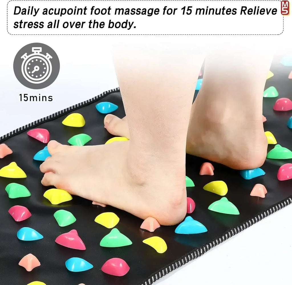 StoneStep Premium Foot Massage Pad – Finger Pressure Plate & Soft Stone Road
