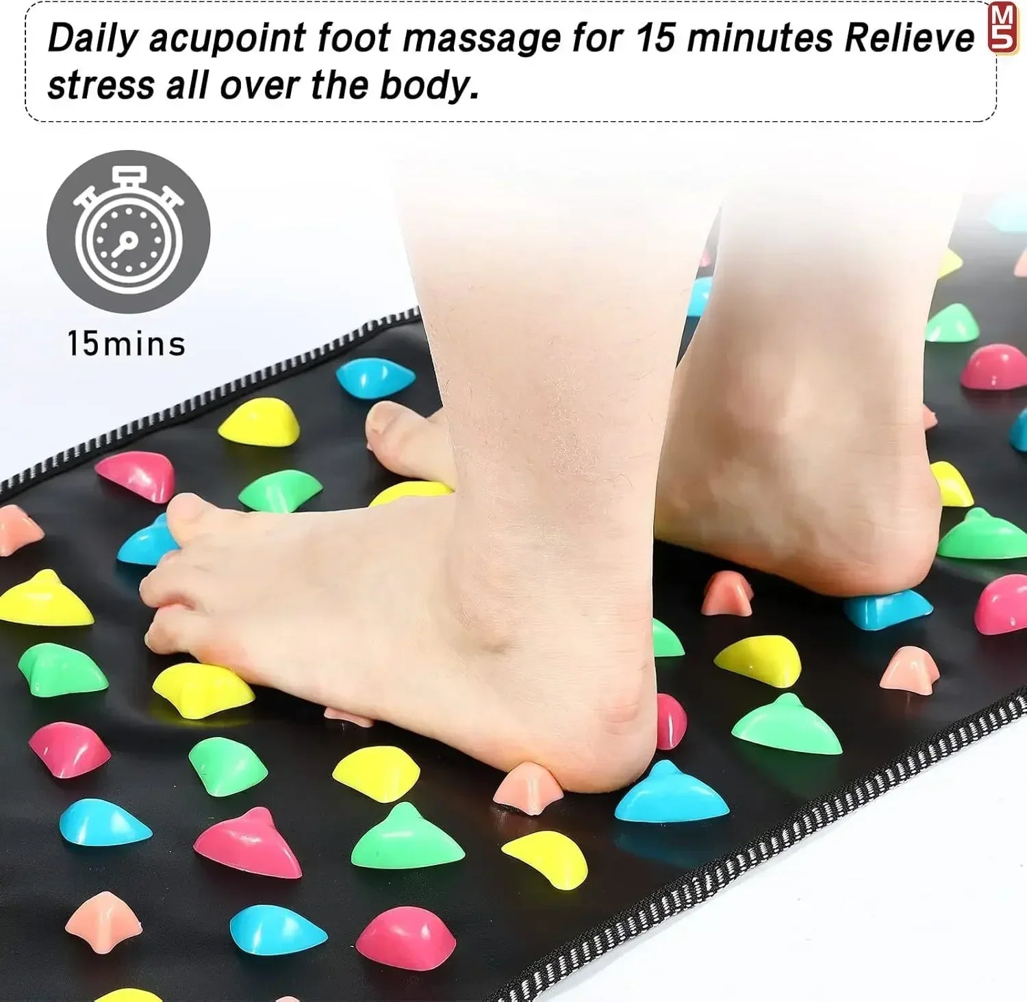 StoneStep Premium Foot Massage Pad – Finger Pressure Plate & Soft Stone Road