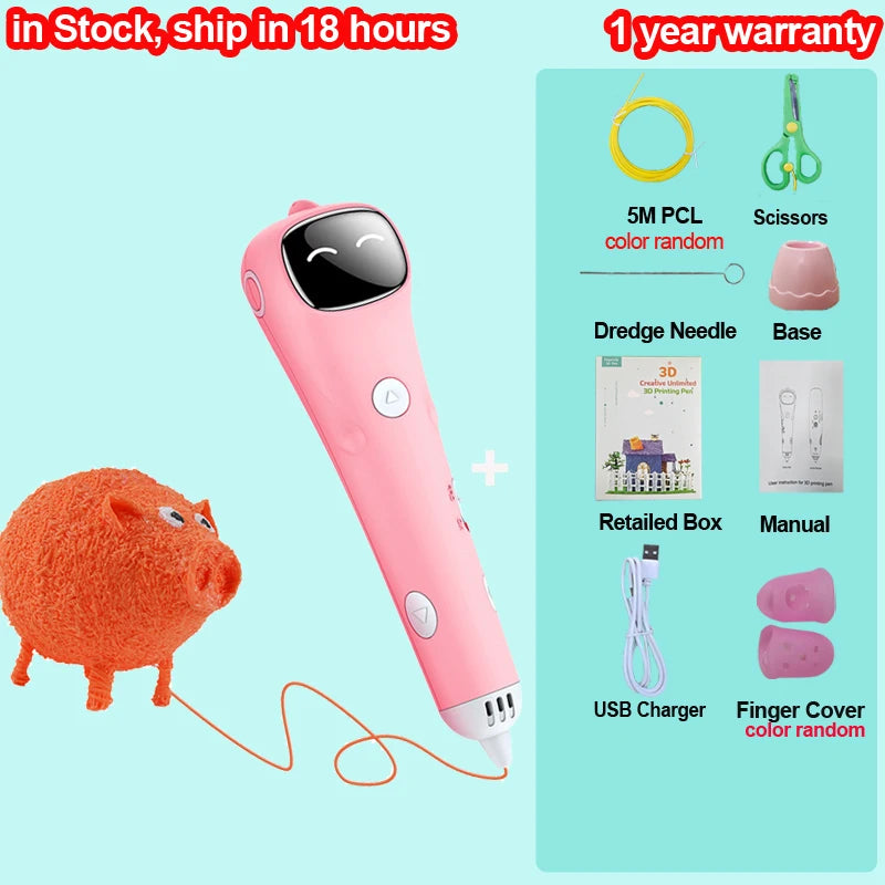 SafePen Low Temperature 3D Pen – 1.75mm PCL Filament for Kids & Beginners