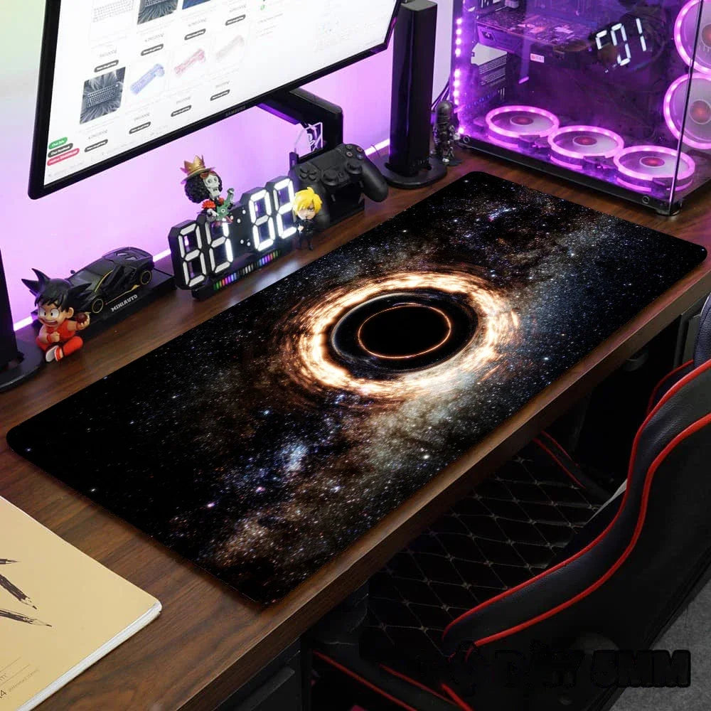 Cosmic Void XXL Gaming Desk Mat – 900x400mm Black Hole Space Mouse Pad