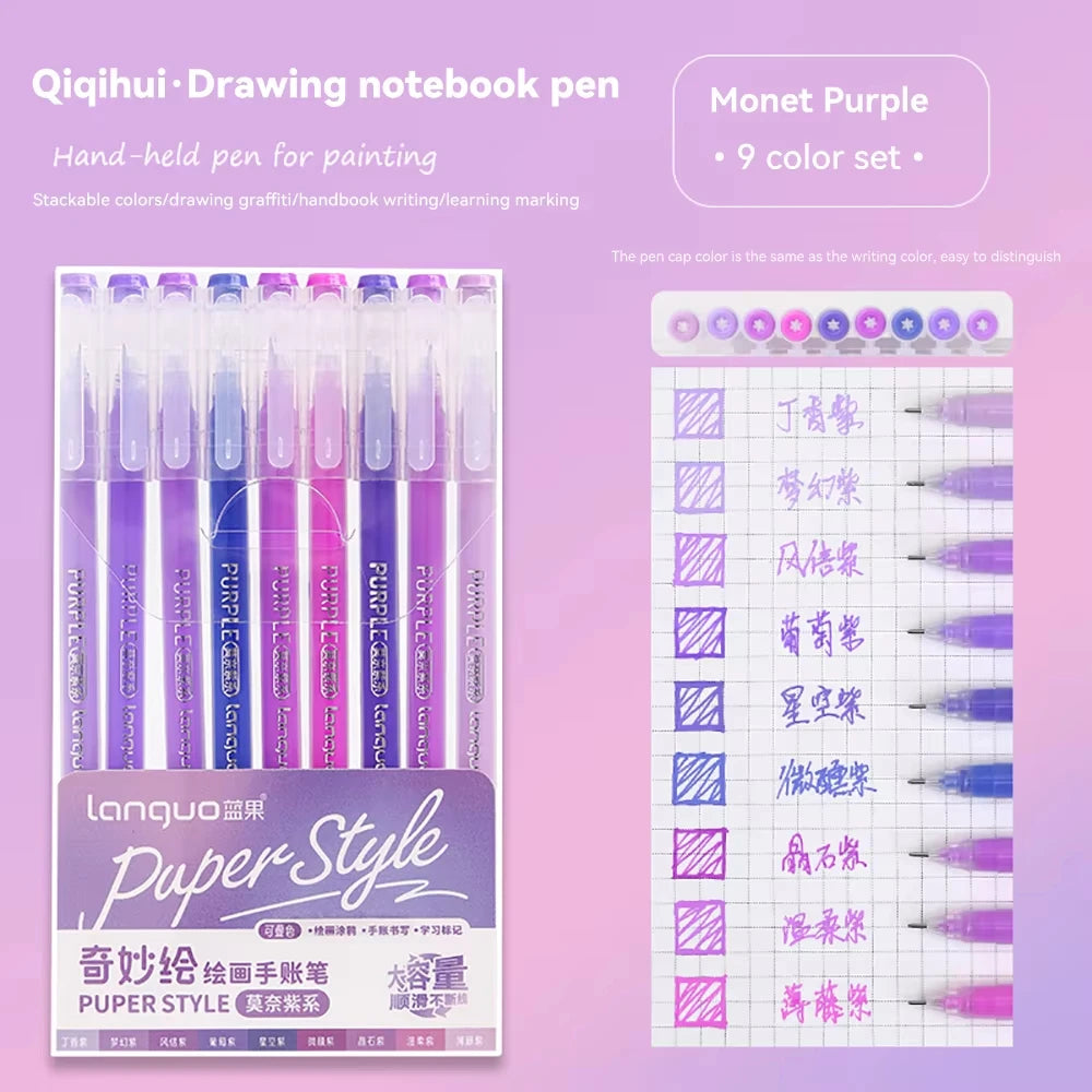 Languo 27-207 Colour Gel Pen & Marker Drawing Set – Student DIY Art Pens