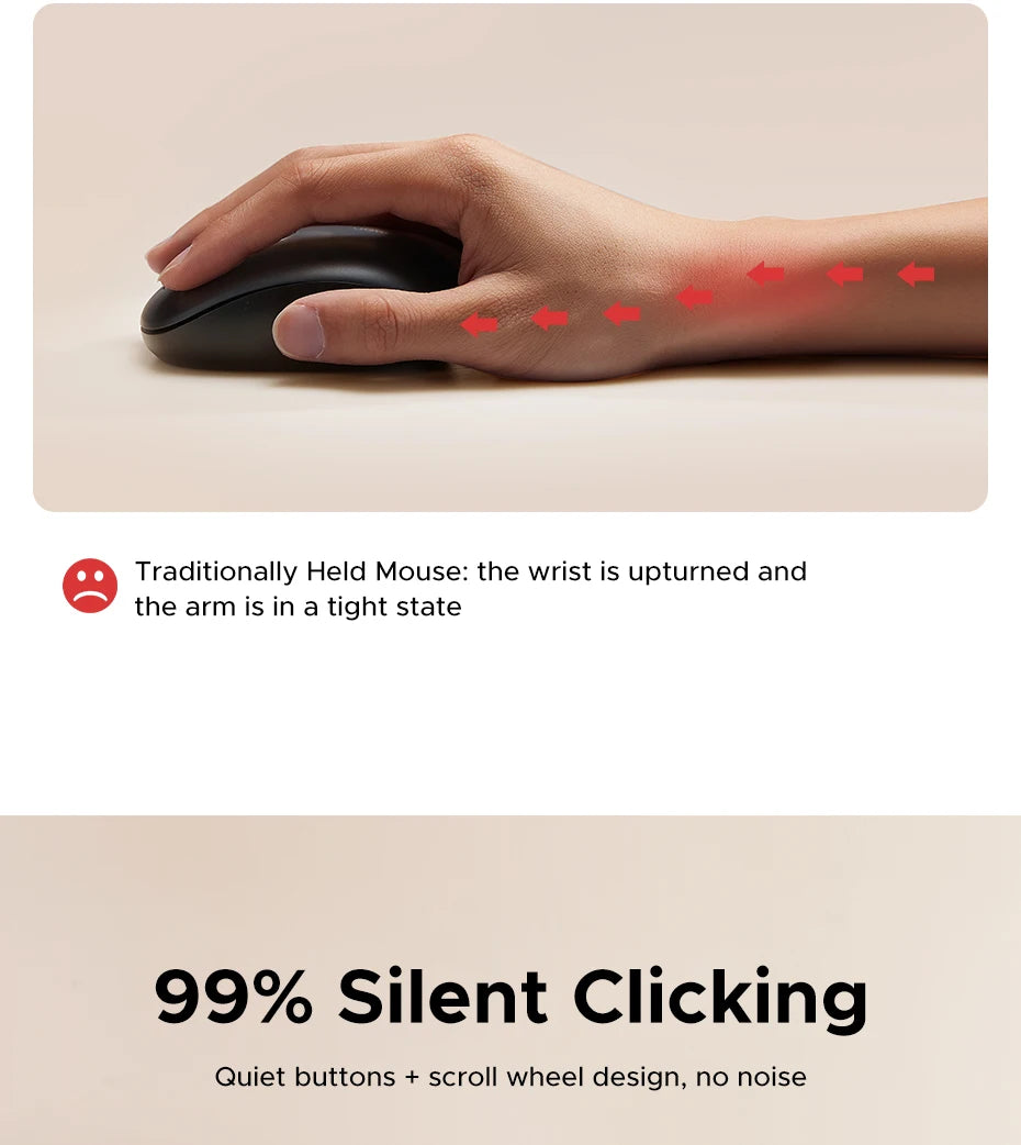 UGREEN Bluetooth 2.4G Vertical Wireless Mouse  Ergonomic 4000DPI 6 Mute Buttons for MacBook Tablet Laptops