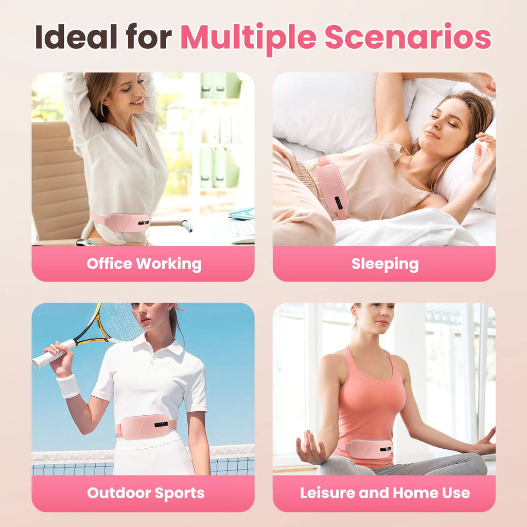 HeatWrap Electric Heating Pad – Menstrual Cramp Massager Belt with Vibration
