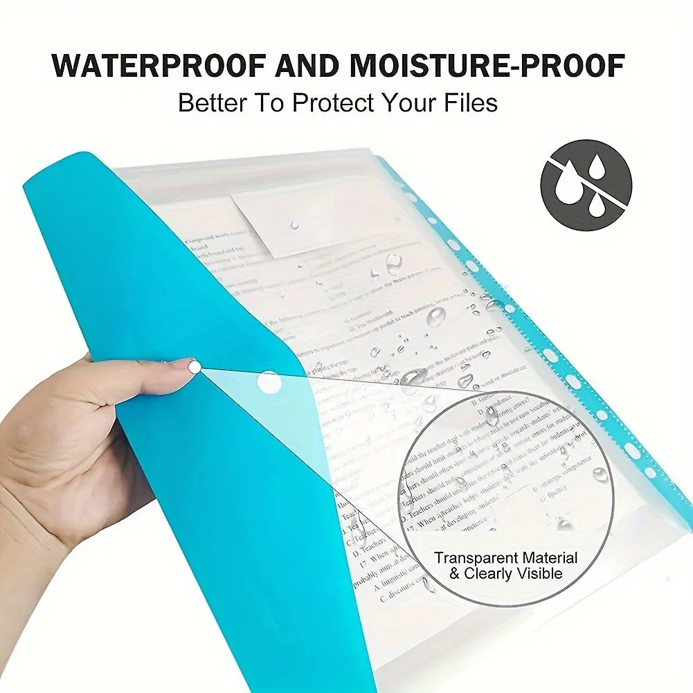 SnapFile 6-Pack A4 Plastic Envelope Folders – 11-Hole, Snap Closure