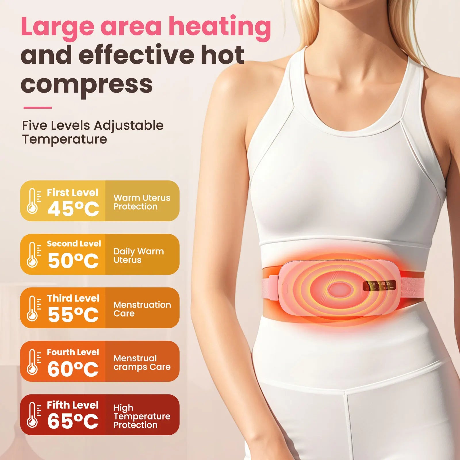 HeatWrap Electric Heating Pad – Menstrual Cramp Massager Belt with Vibration