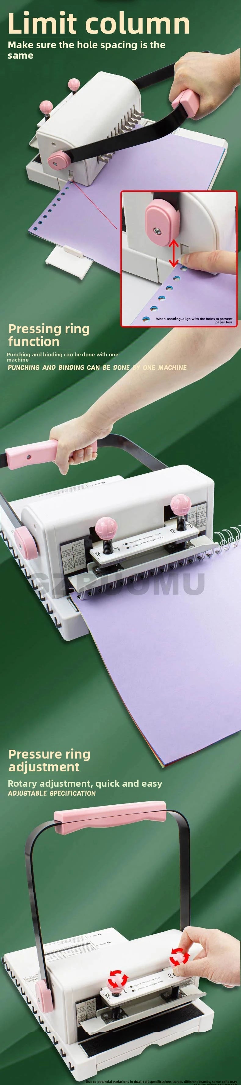 WireBind 2:1 Double Wire Binding Machine – 20-Page Single-Pass Punch