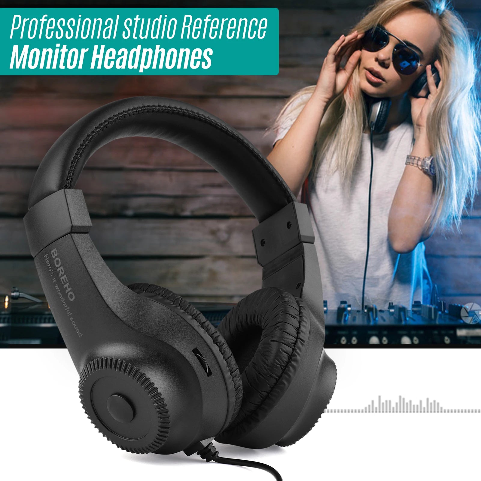StudioMon Wired Over-Ear Monitor Headphones – 50mm Driver, 6.5mm Plug
