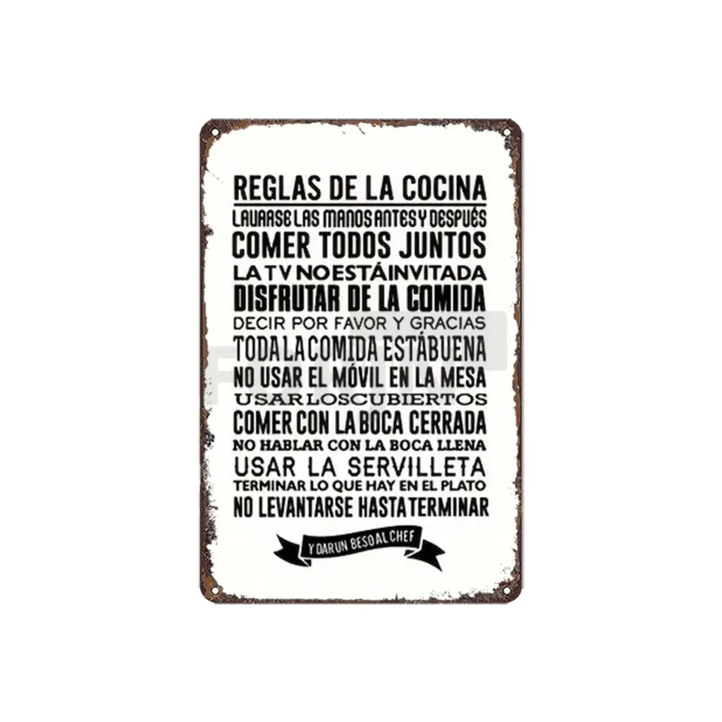 Spanish Inspirational Quote Poster,Spain Wall Art Metal Sign,Black and White Minimalist Painting,Gift for Home Room Office Decor