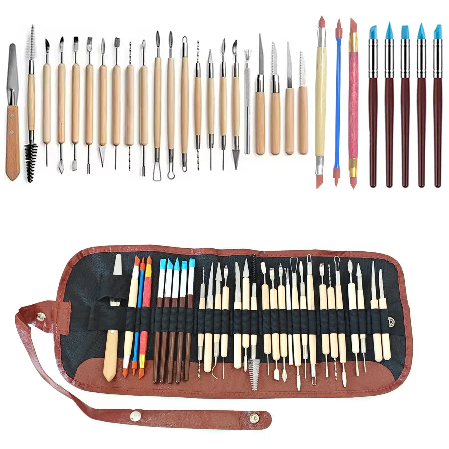 ClayKit Pottery & Clay Sculpting Tools Set – 5 to 61 Pieces with Carry Case