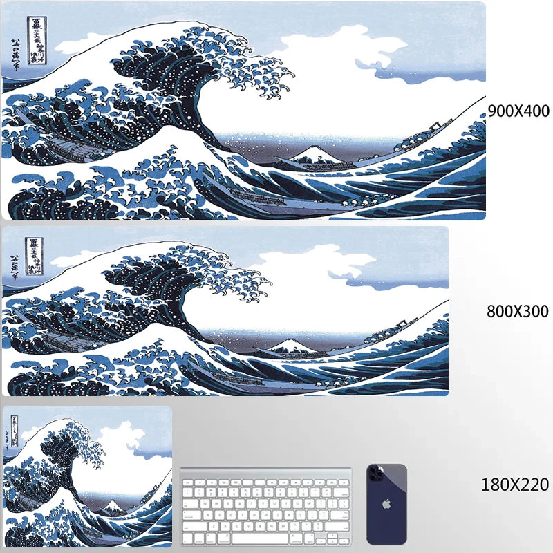Great Wave XL Gaming Desk Mat – Personalized Art Mouse Pad (XXL HD Mouse Mat)