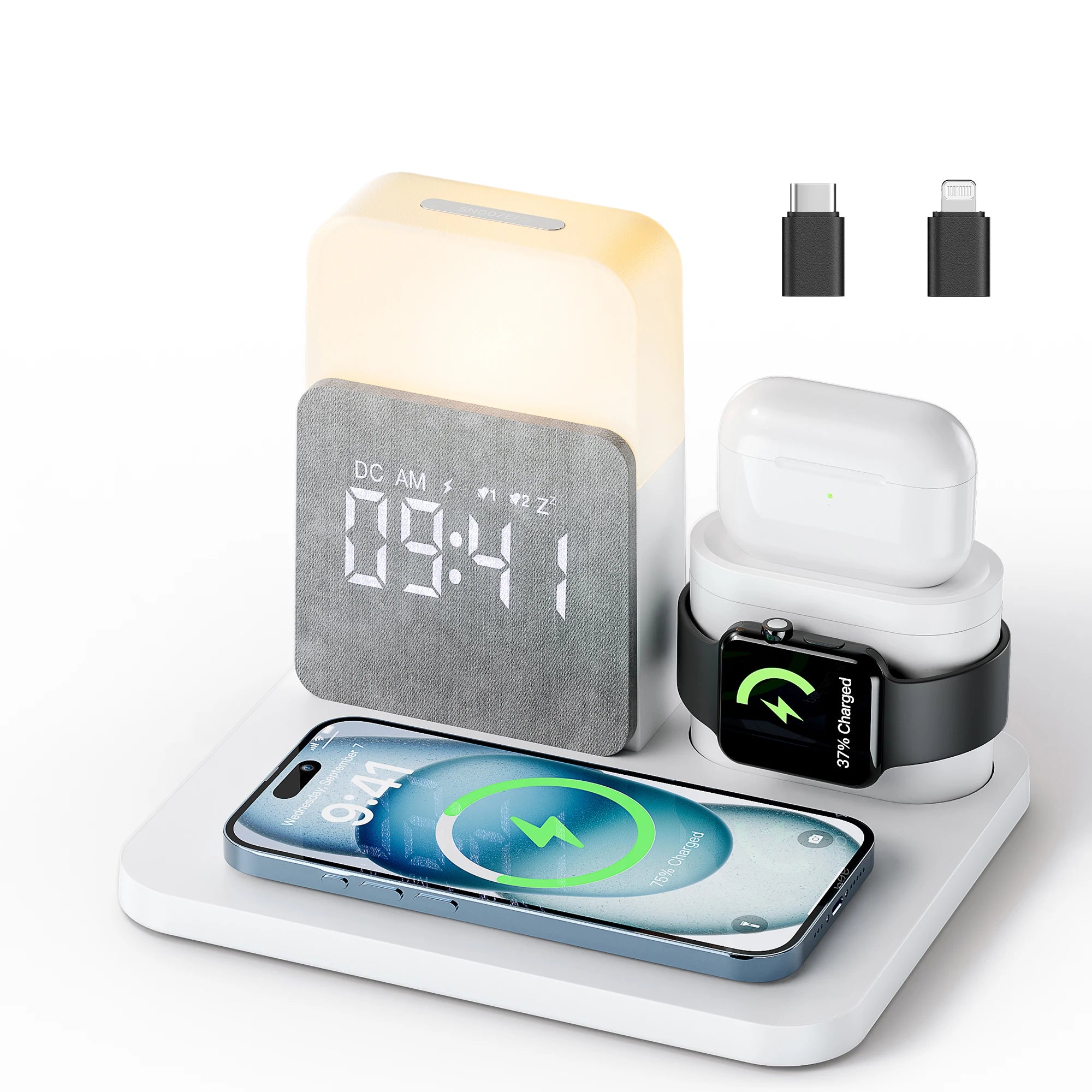 MagClock 7-in-1 MagSafe Alarm Clock – Wireless Charging for iPhone, Watch & AirPods