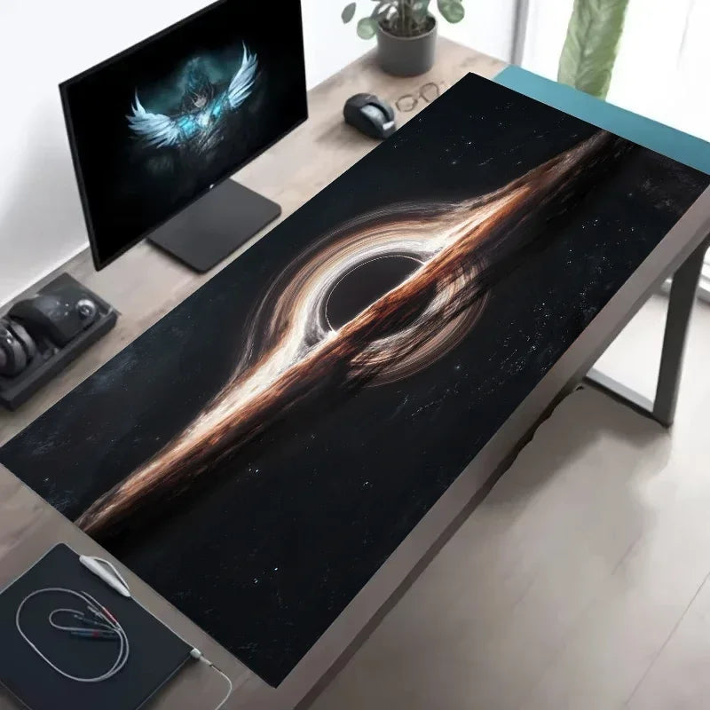 Cosmic Void XXL Gaming Desk Mat – 900x400mm Black Hole Space Mouse Pad