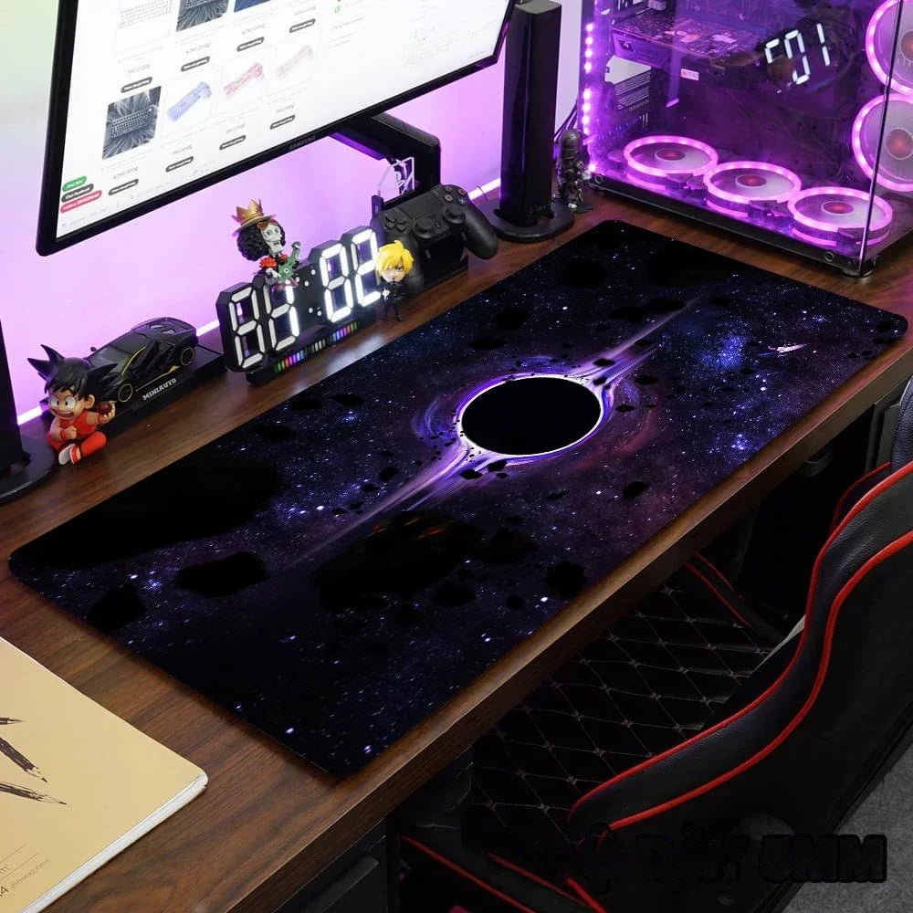 Cosmic Void XXL Gaming Desk Mat – 900x400mm Black Hole Space Mouse Pad