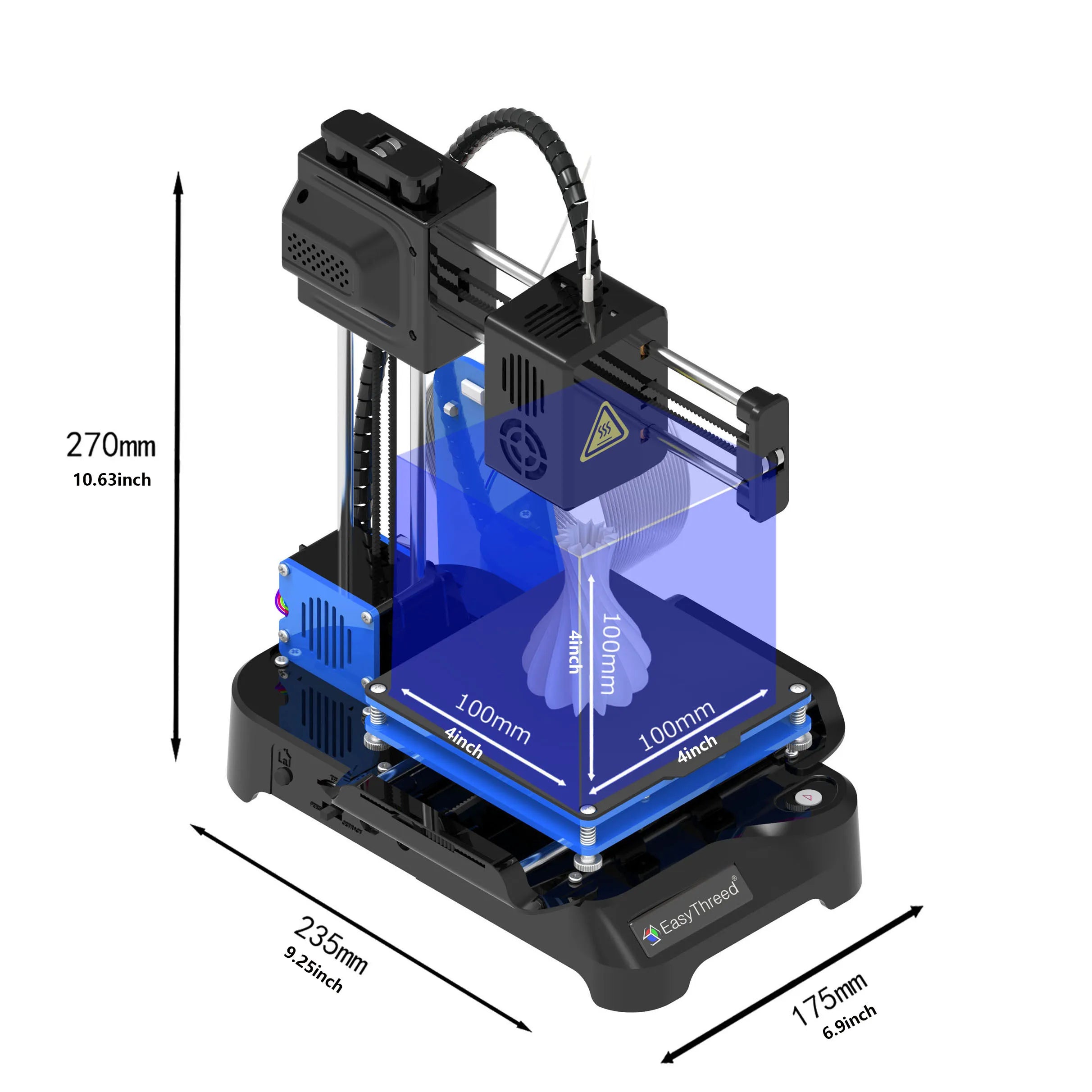 EasyThreed K7 Mini 3D Printer – Entry Level FDM Toy Gift, PLA & TPU 1.75mm