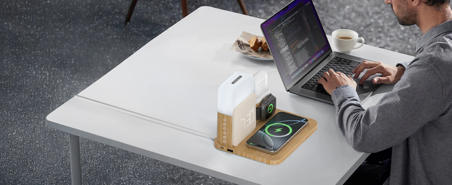 MagClock 7-in-1 MagSafe Alarm Clock – Wireless Charging for iPhone, Watch & AirPods