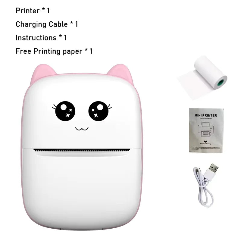 CatPrint Mini Thermal Pocket Printer – 58mm Wireless Bluetooth Photo & Label Printer for Android & iOS