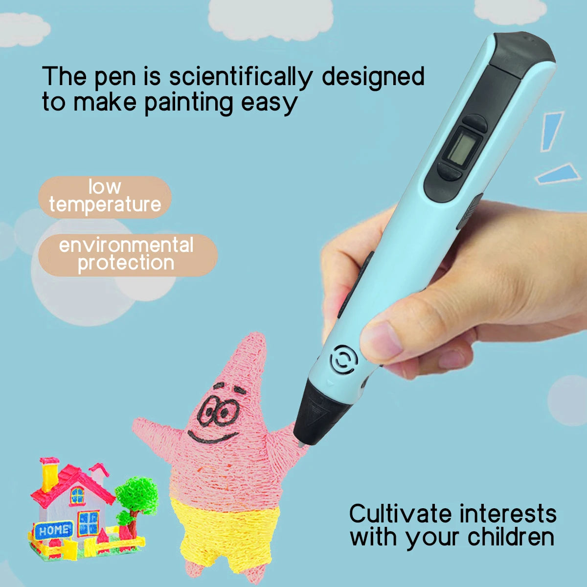 SpacePen Upgraded 3D Printing Pen – 9M PLA Filament, Kids Birthday & New Year Gift