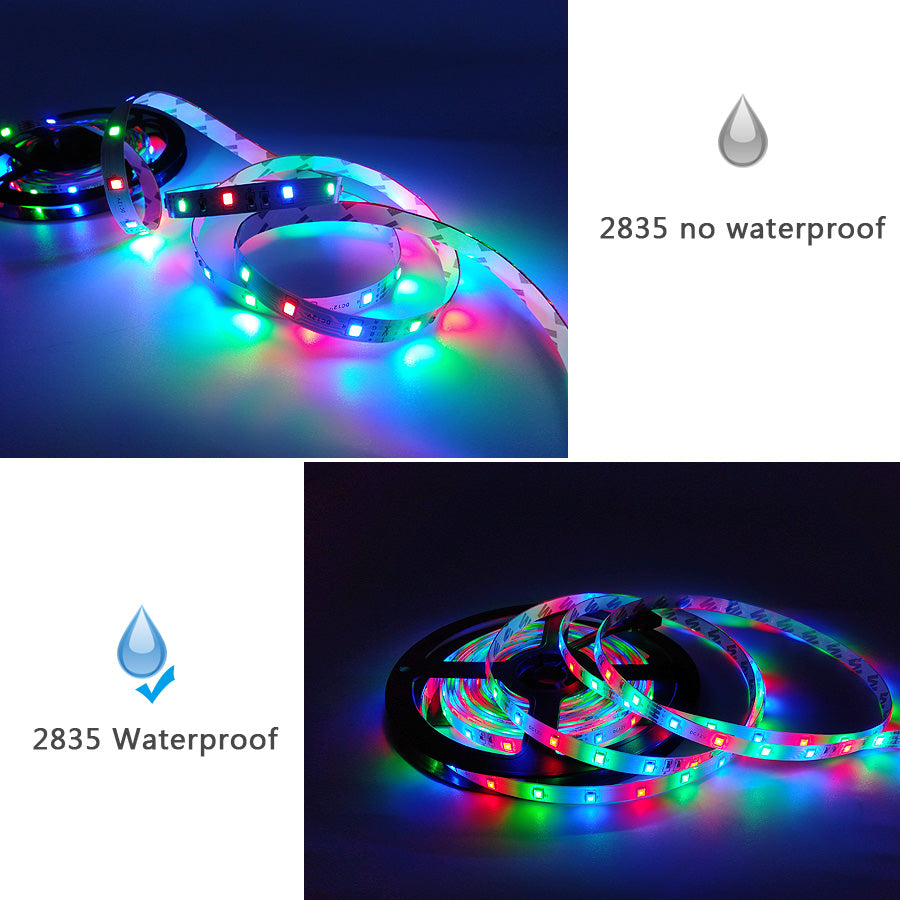 Led Strip Light Plug 12V 5050 2835 Rgb Self-Adhesive Smart Wifi Bluetooth Ribbon Tape 5M 15M 20M Waterproof Outdoor Lighting