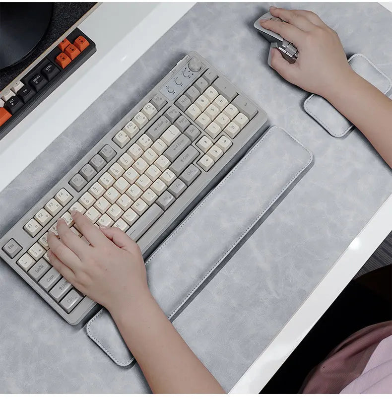DeskCloud Pro 3-Piece – Waterproof PU Desk Mat + Mouse Pad + Wrist Rest Set