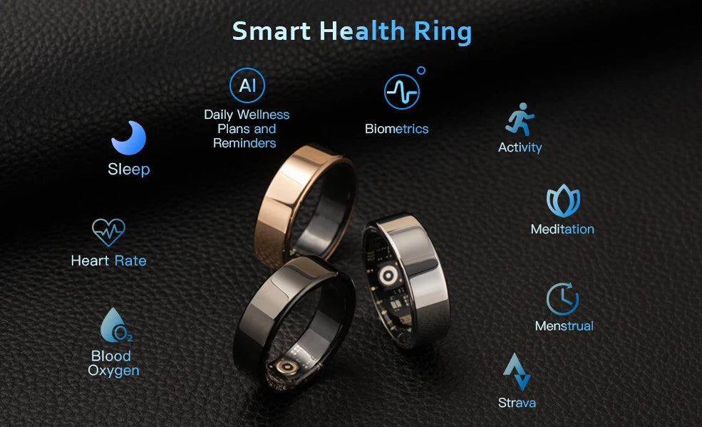 Amovan Nova Smart Ring – GPS, Heart Rate, Blood Oxygen & Sleep Monitor