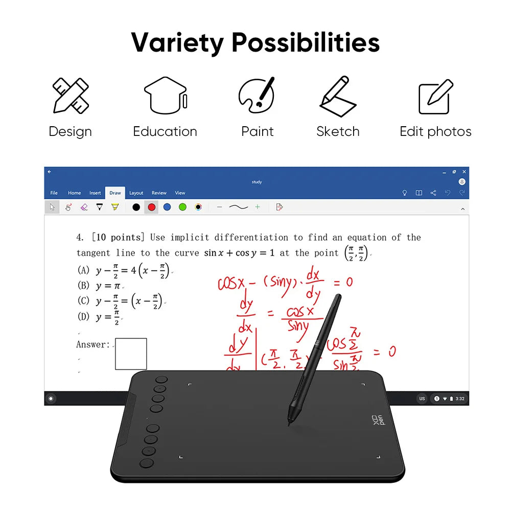 XPPen Deco01 V3 10" Graphics Drawing Tablet – 16384 Pressure Levels