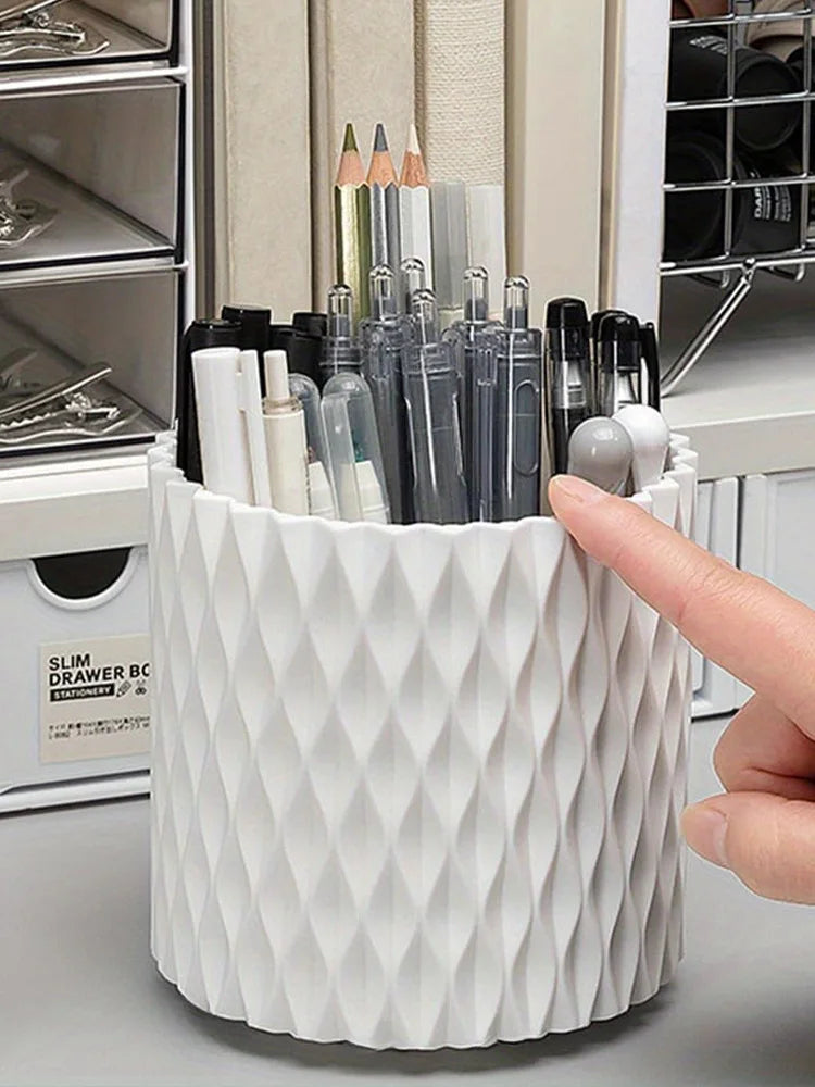 Desk Storage Box, Pen Holder Stationery, Pencil Accessories Storage, Suitable for University, Home, Office, 5 Compartments, 3 Co
