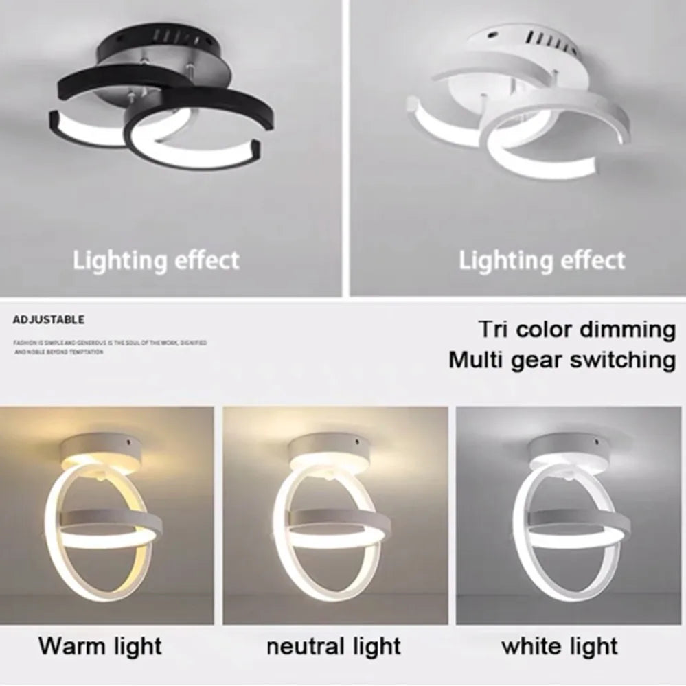 DuoRing LED Ceiling Light – Modern 2-Ring Design for Hallway, Balcony & Office
