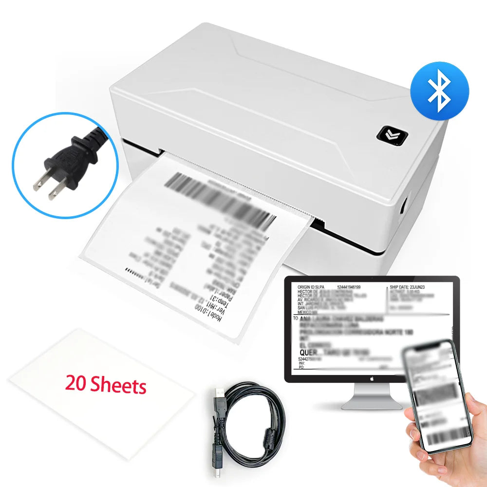 Marklife D100 Mini Bluetooth Label Printer – 4x6 Wireless Thermal Shipping Printer for Small Business