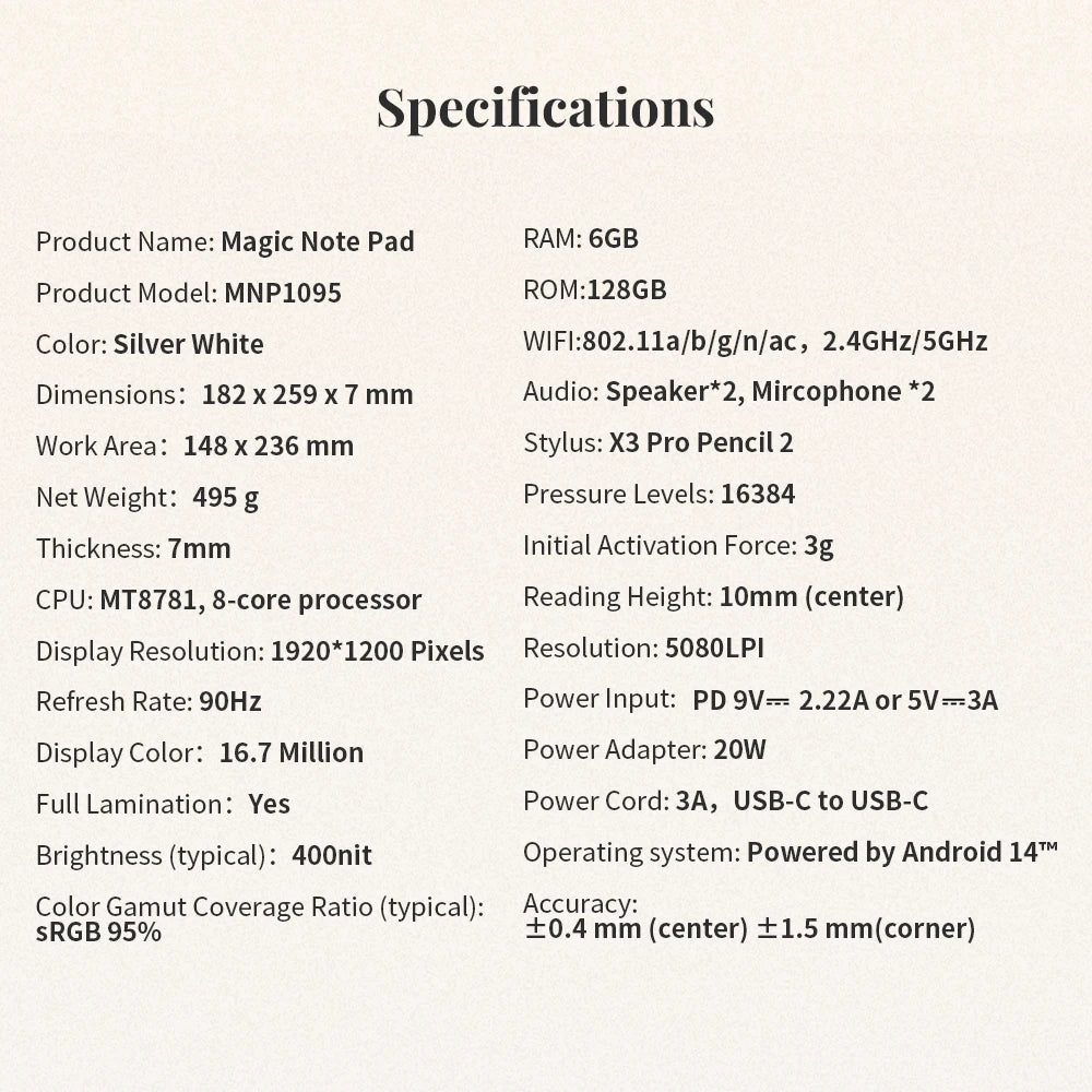 XPPen Magic Note Pad – Android 14 Graphic Tablet, E-Ink & E-Book Reader