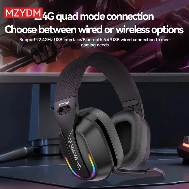 Wireless gaming headphones: 2.4G/ wired/ foldable Bluetooth headphones