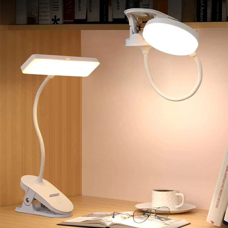 ClipGlow USB Rechargeable LED Reading Light – Touch Dimmable Clip & Magnetic Desk Lamp
