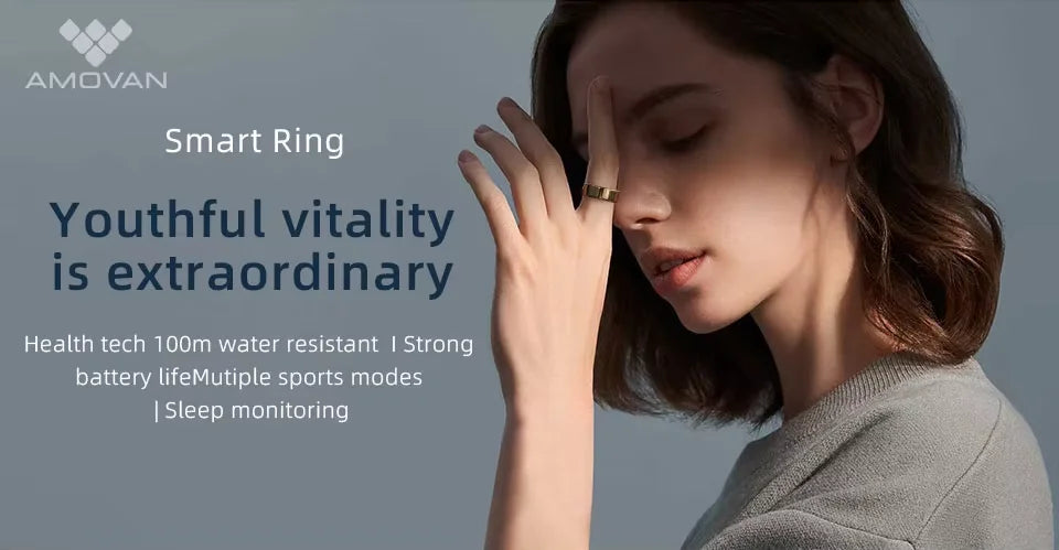 Amovan Nova Smart Ring – GPS, Heart Rate, Blood Oxygen & Sleep Monitor