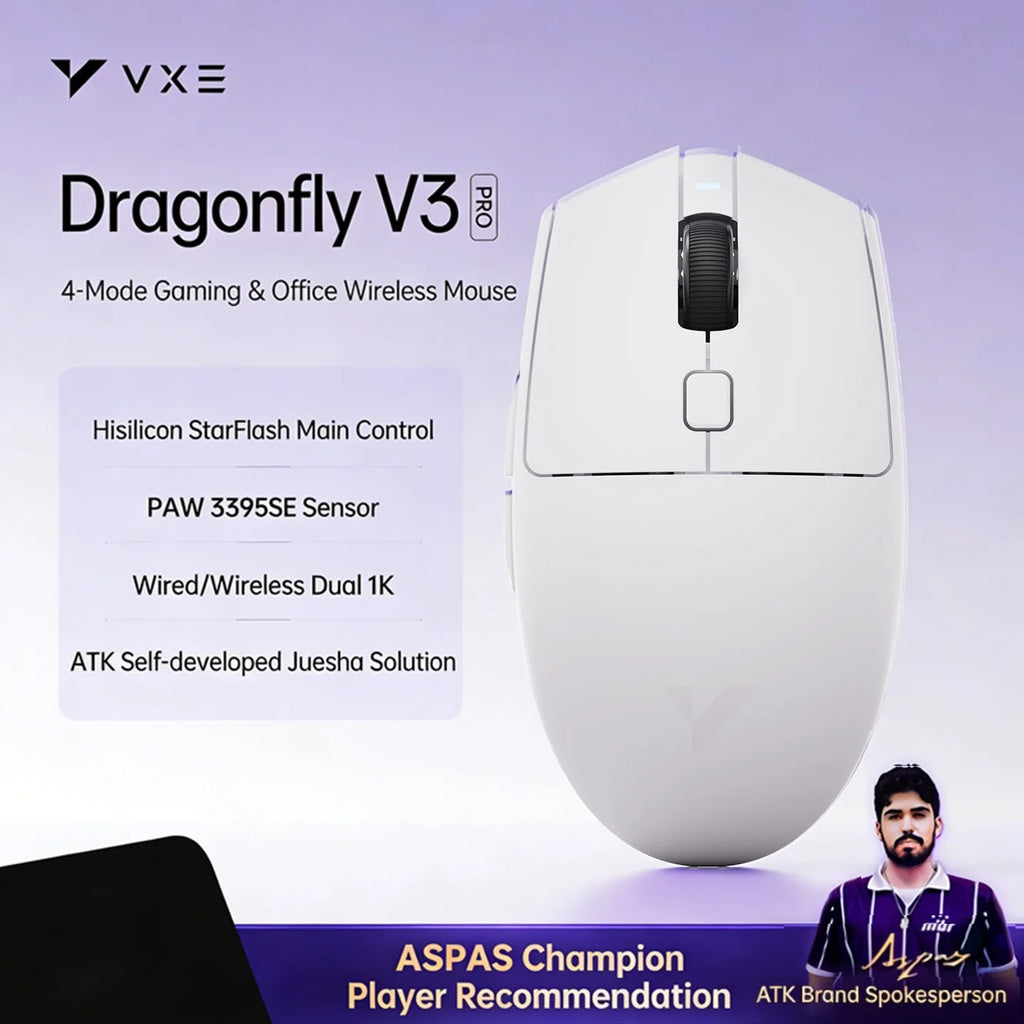VXE Dragonfly V3 Pro 4-Mode Wireless Gaming Mouse – Ultra-Lightweight